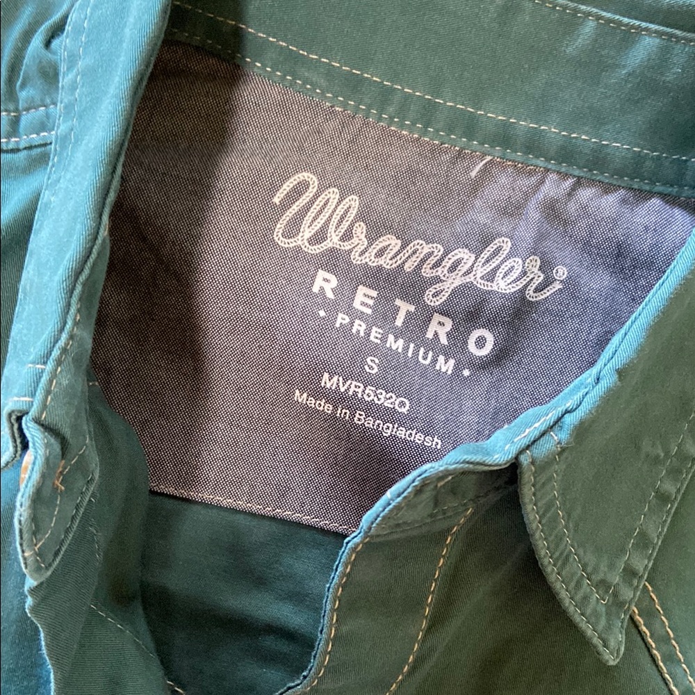 Wrangler Men's Teal Western Shirt - Size Small NWT - Picture 2 of 9